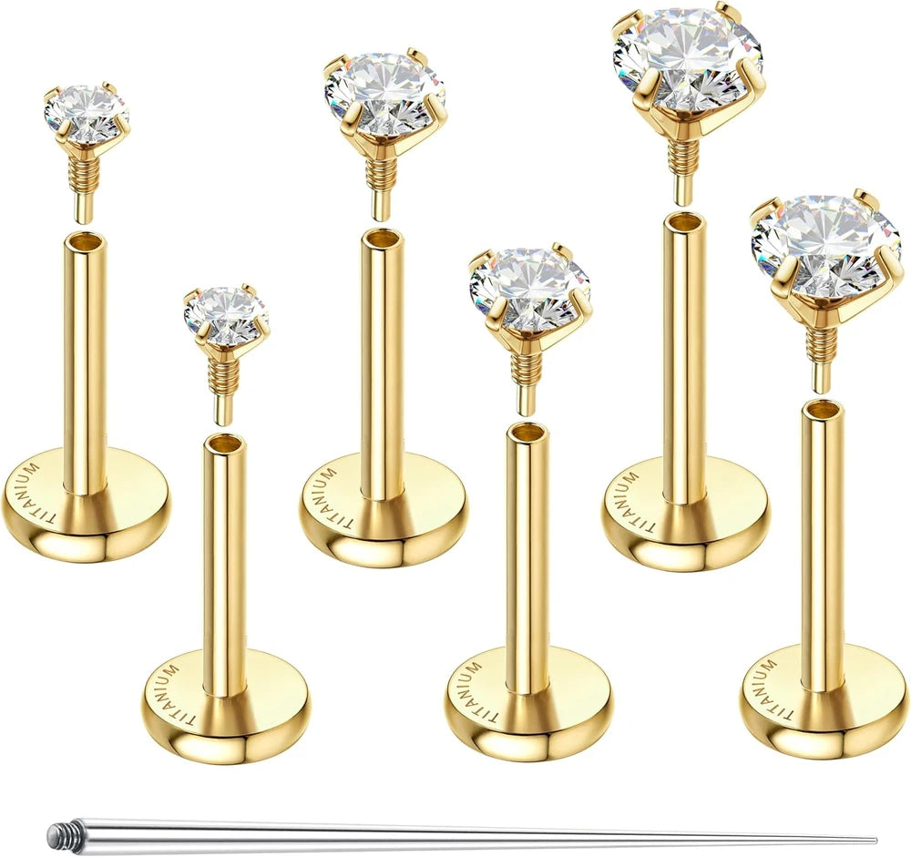 Titanium Flat Back Earring Set