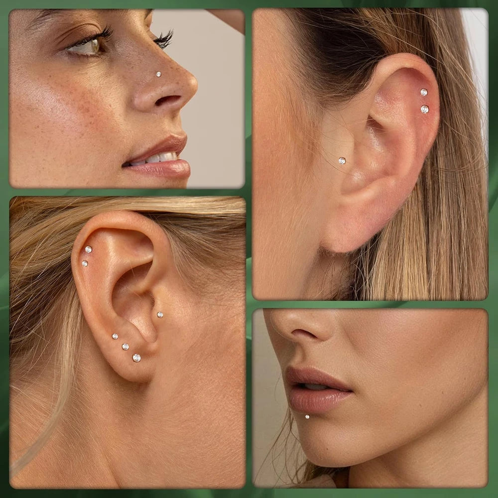 Titanium Flat Back Earring Set