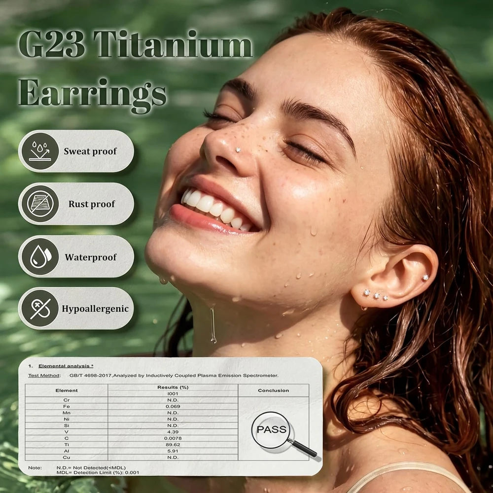 Titanium Flat Back Earring Set