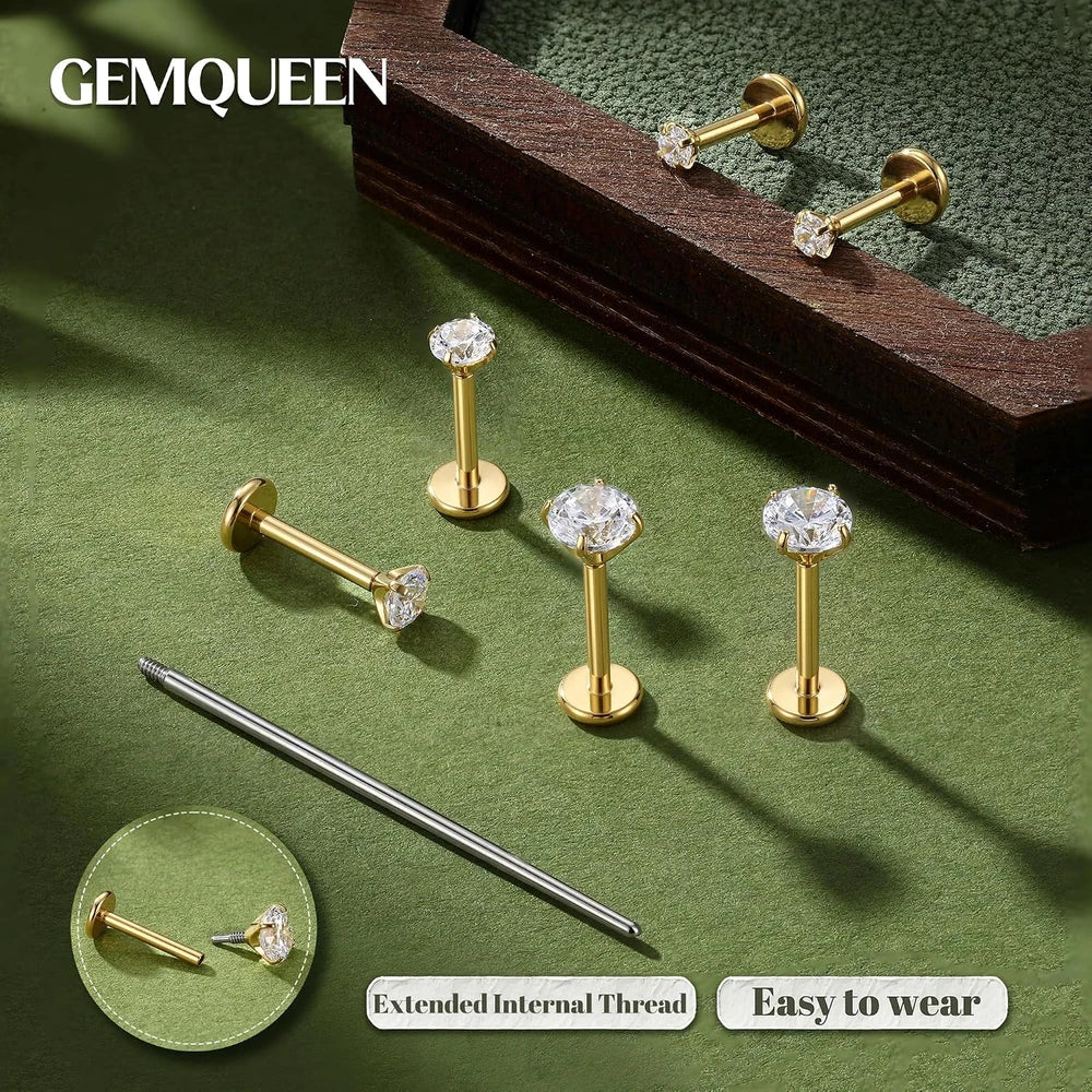 Titanium Flat Back Earring Set