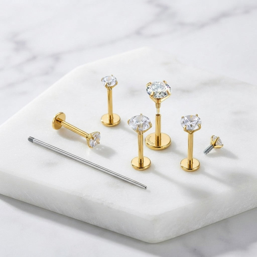 Titanium Flat Back Earring Set